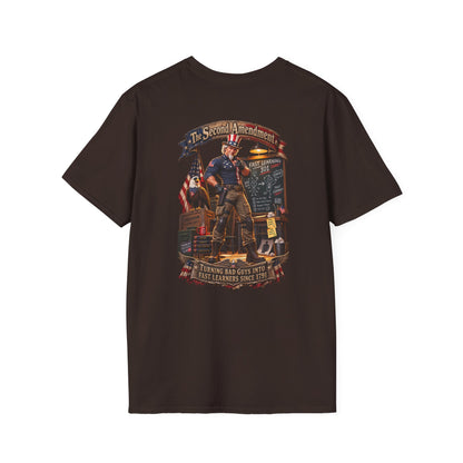 Patriotic Revolutionary War T-Shirt — Vintage American Flag Sleeves
