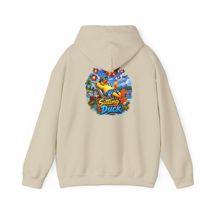 Sitting Duck Graphic Hoodie – Colorful Tropical Duck Illustration