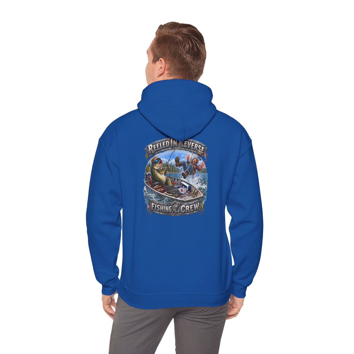 Fishing Hoodie — "Reeled in Reverse" Graphic - Personalized