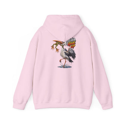 Never Give Up Stork & Frog Crewneck Hoodie