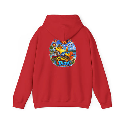 Sitting Duck Graphic Hoodie – Colorful Tropical Duck Illustration - Personalized