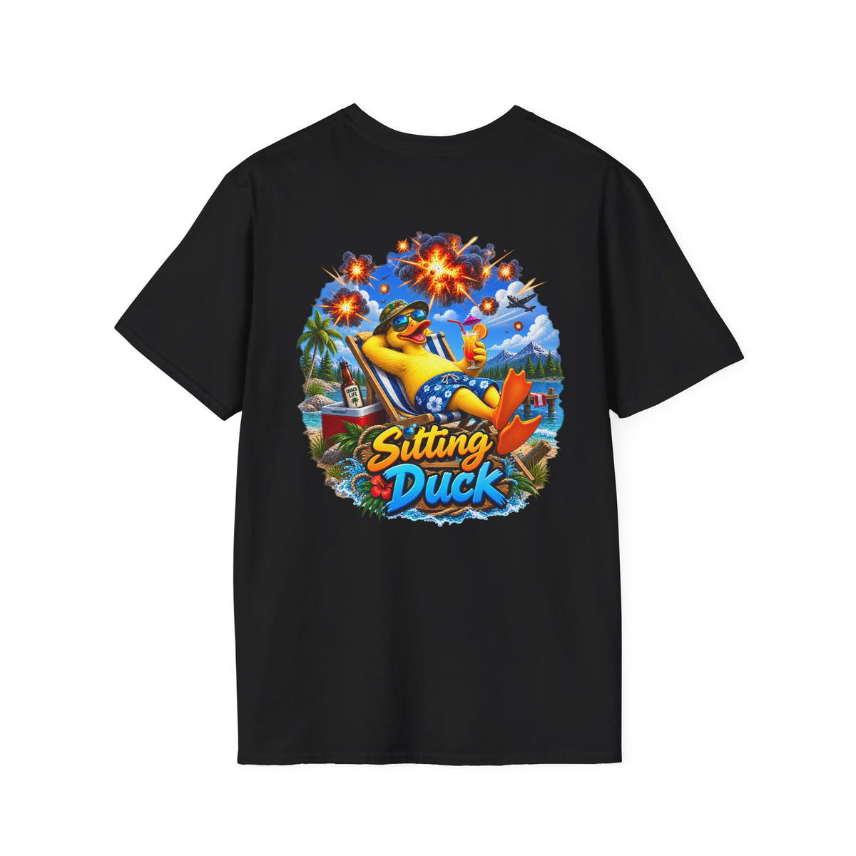 Sitting Duck Graphic T-Shirt – Colorful Tropical Duck - Personalized