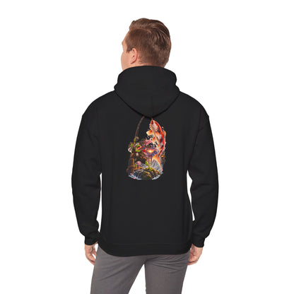 Hoodie - Koi Fish Garden Back Print Hoodie (Japanese Pond, Tranquil Zen Design) - Personalized