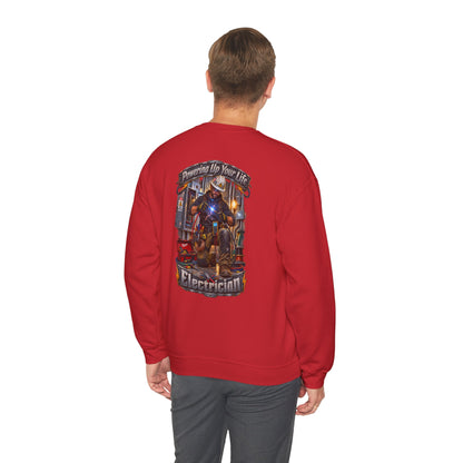 Electrician Crewneck Sweatshirt — 'Powering Up Your Life' Tradesman Gift