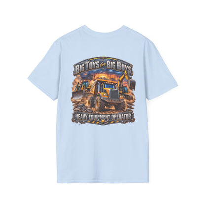 Heavy Equipment Operator T-Shirt — "Big Toys for Big Boys" Construction Truck Graphic - Personalized