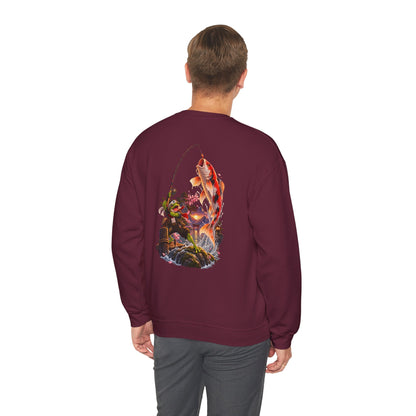Koi Fishing Crewneck Sweatshirt — Asian Garden Koi Pond Graphic - Personalized