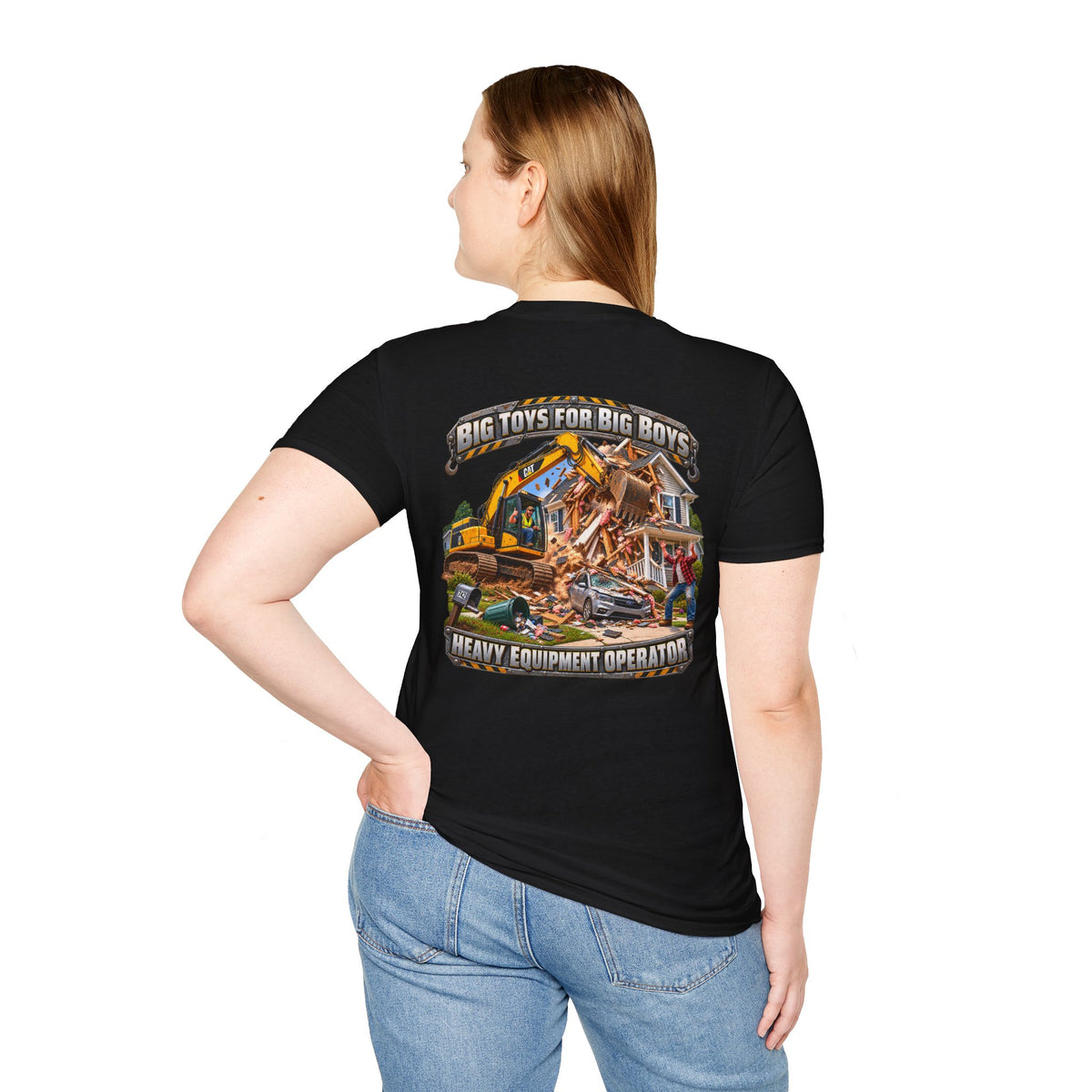 Funny Heavy Equipment Operator T-Shirt — "Big Toys for Big Boys" Construction Truck Graphic - Personalized