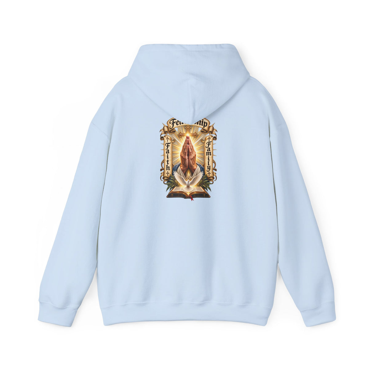 Prayer Hands Hoodie — Vintage Sacred Heart Religious Hoodie - Personalized