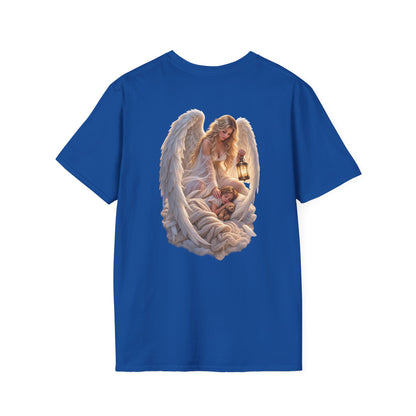 Angel Embrace T-Shirt — Serene Guardian Back Print - personalized
