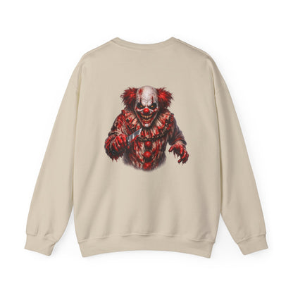 Horror Clown Bear Sweatshirt — Creepy Bloodied Teddy Graphic Sweatshirt
