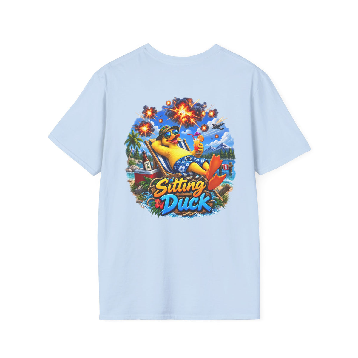 Sitting Duck Graphic T-Shirt – Colorful Tropical Duck - Personalized