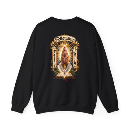 Prayer Hands Sweatshirt — Vintage Sacred Heart Religious Sweatshirt - Personalized