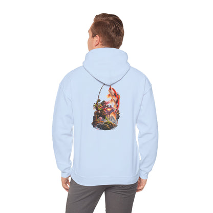 Hoodie - Koi Fish Garden Back Print Hoodie (Japanese Pond, Tranquil Zen Design) - Personalized