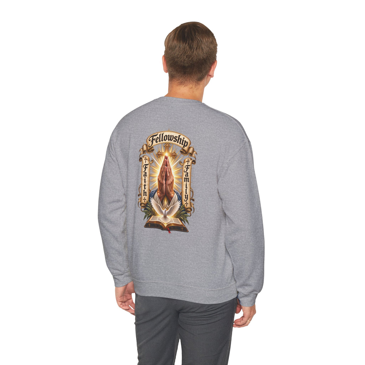 Prayer Hands Sweatshirt — Vintage Sacred Heart Religious Sweatshirt