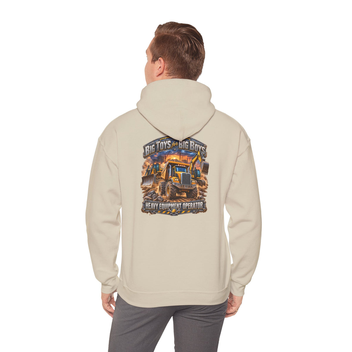 Heavy Equipment Operator Hoodie — "Big Toys for Big Boys" Construction Truck Graphic - Personalized