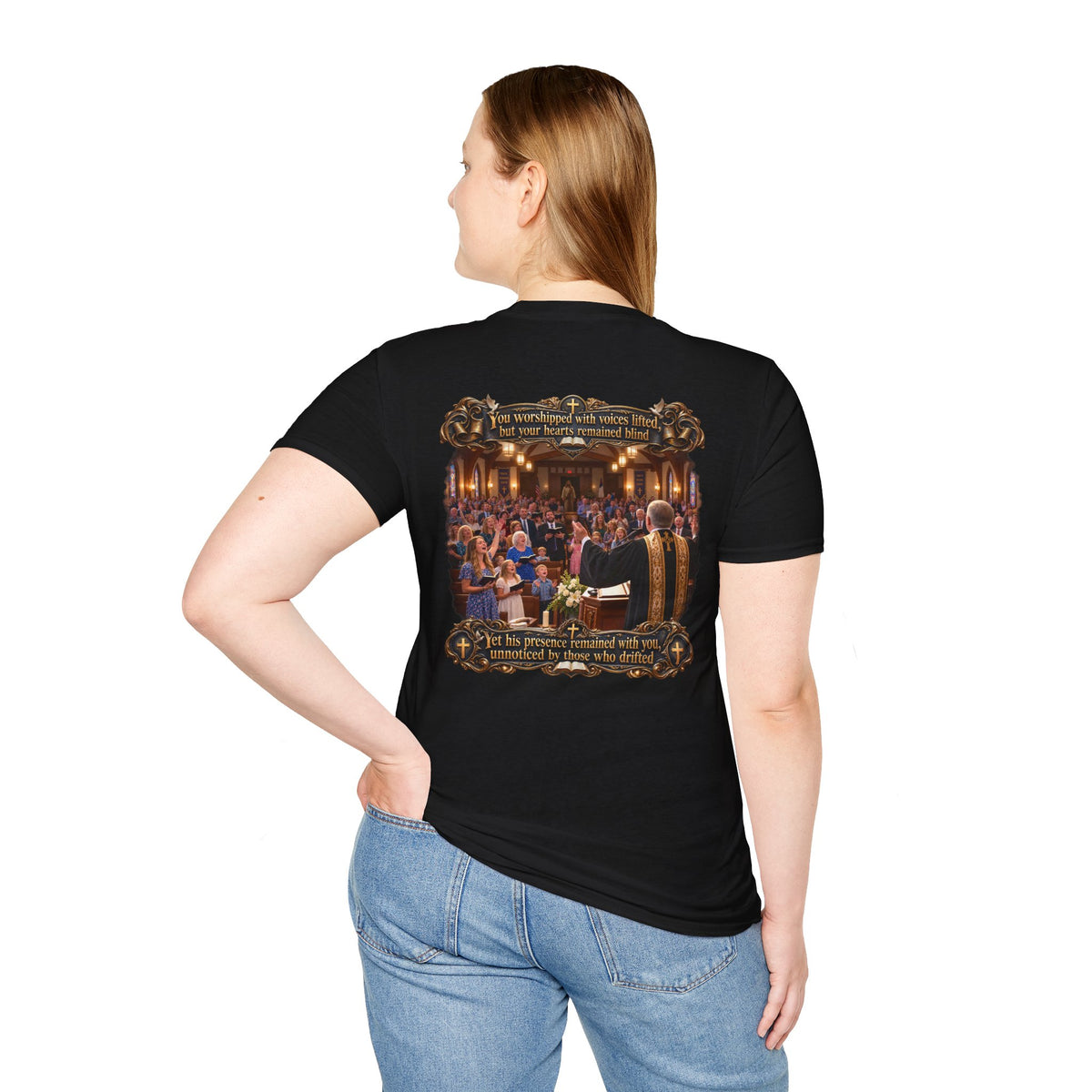 Religious Choir Scene T-Shirt — Church Service Illustration - Personalized