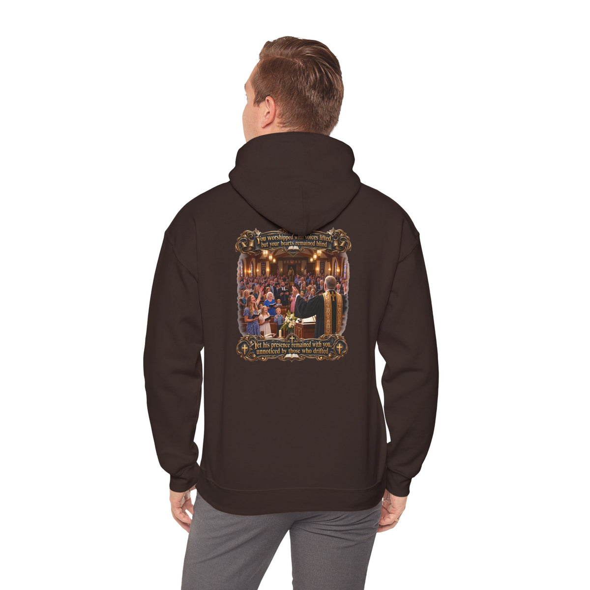 Religious Choir Scene Hoodie — Church Service Illustration - Personalized