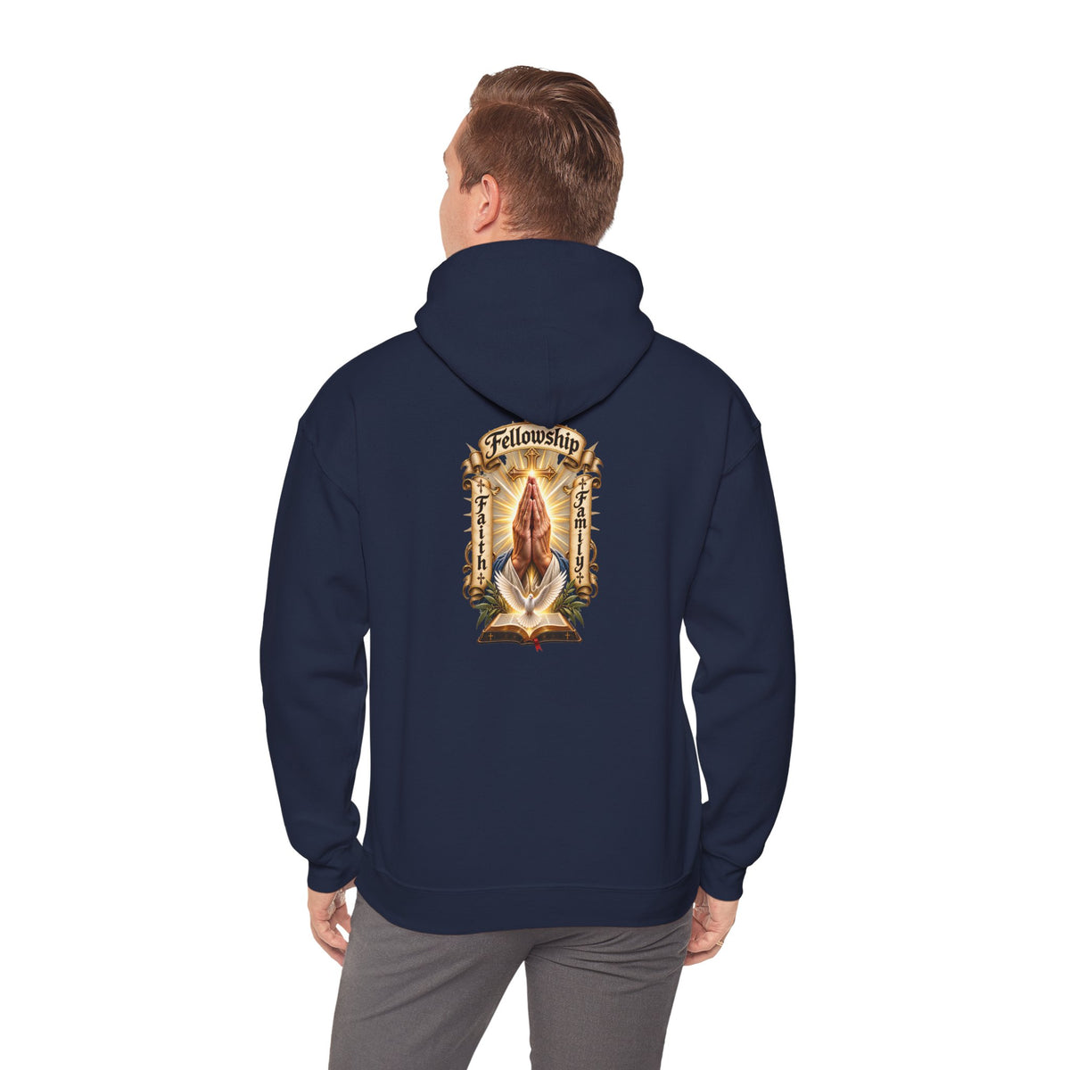Prayer Hands Hoodie — Vintage Sacred Heart Religious Hoodie - Personalized