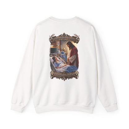 Religious Prayer Sweatshirt – Comforting Hospital Scene Pullover