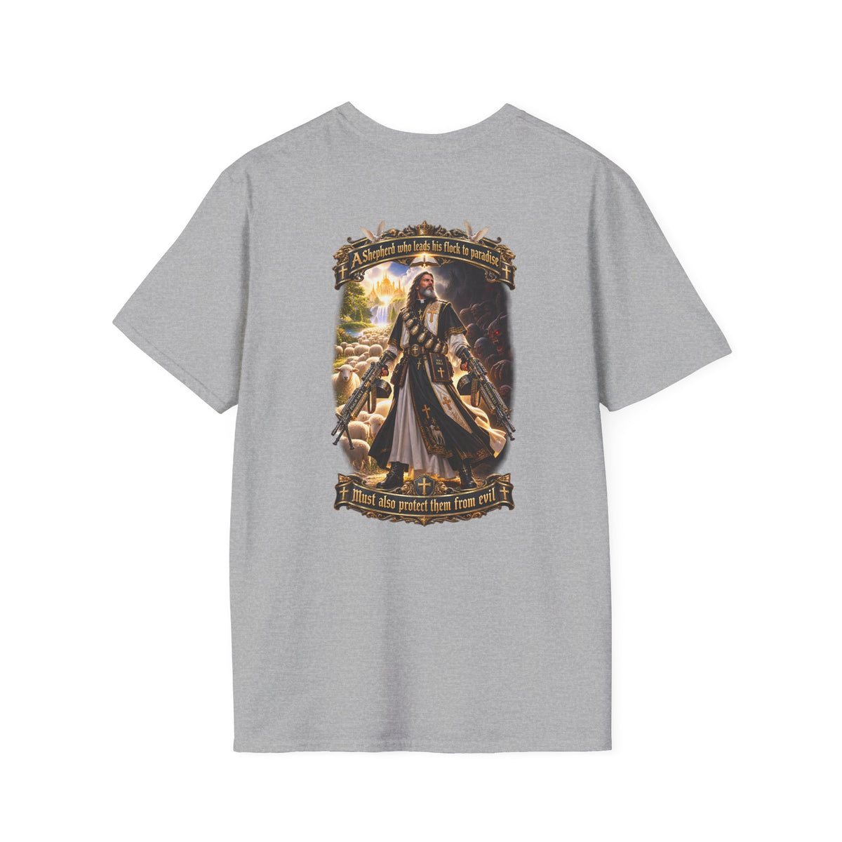 Hoodie: Gothic Angel Guardian Back Print T-Shirt – Dark Fantasy Streetwear - Personalized