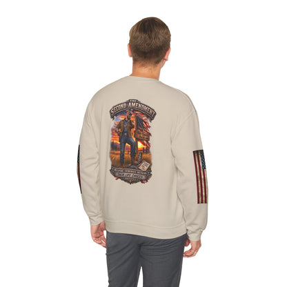 Veteran Tribute Crewneck Sweatshirt — American Flag Sleeve Patriotic Military Sweatshirt - Personalized