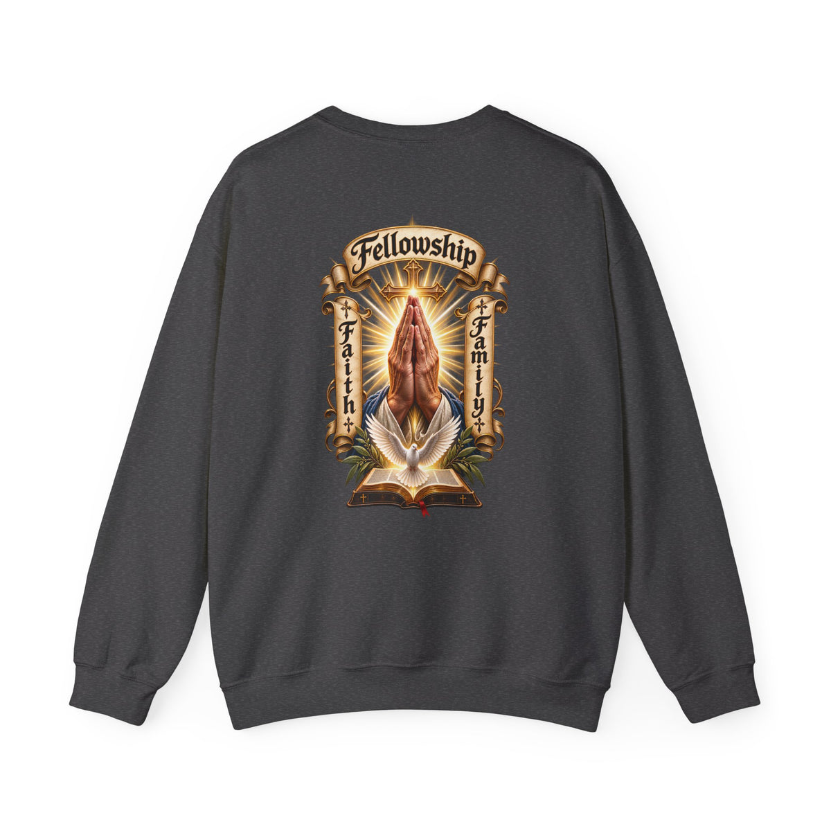 Prayer Hands Sweatshirt — Vintage Sacred Heart Religious Sweatshirt - Personalized