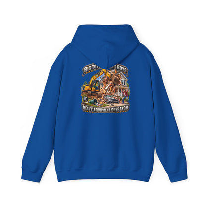 Funny Heavy Equipment Operator Hoodie — "Big Toys for Big Boys" Construction Truck Graphic