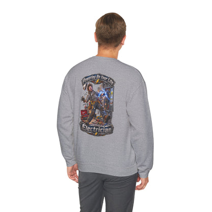 Funny Electrician Crewneck Sweatshirt — 'Powering Up Your Life' Tradesman Gift - Personalized