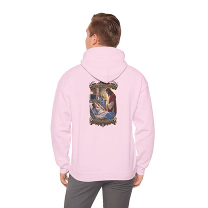 Religious Prayer Hoodie – Comforting Hospital Scene Pullover - Personalized