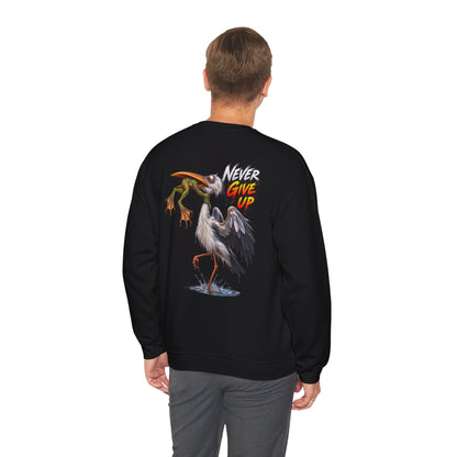 Never Give Up Stork & Frog Crewneck Sweatshirt - Personalized