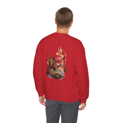 Koi Fishing Crewneck Sweatshirt — Asian Garden Koi Pond Graphic