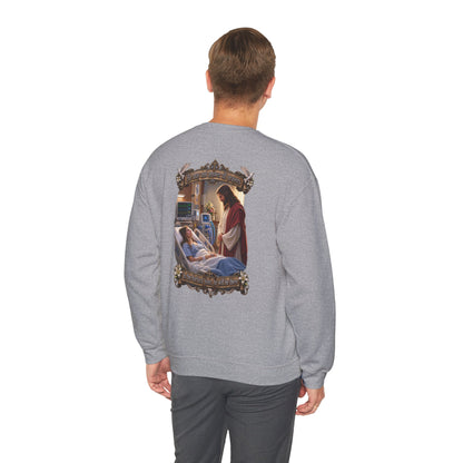 Religious Prayer Sweatshirt – Comforting Hospital Scene Pullover - Personalized