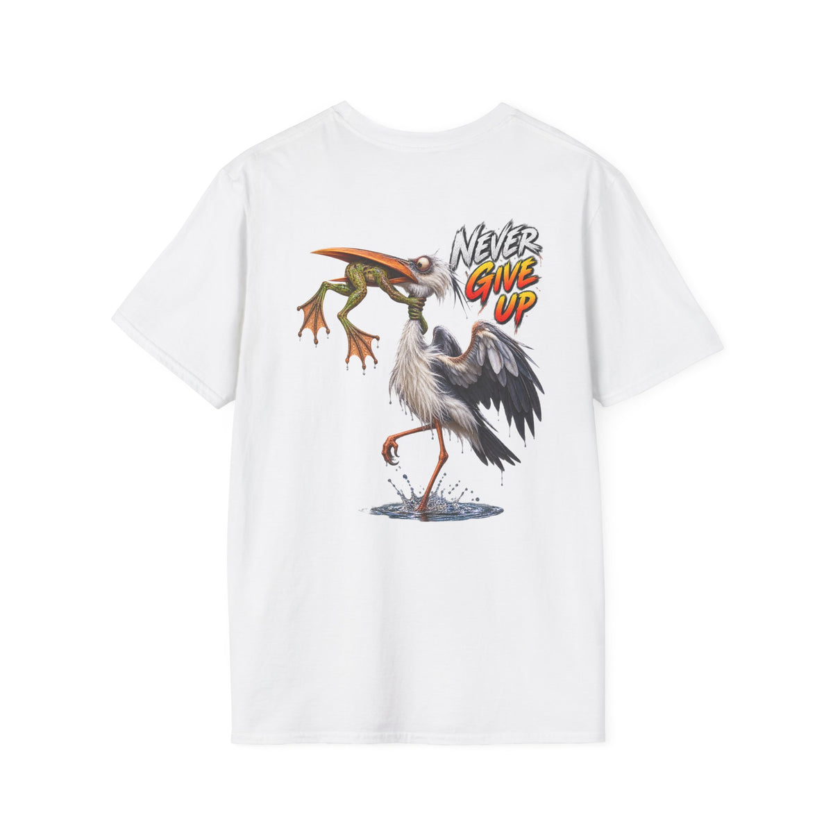 Never Give Up Stork & Frog T-Shirt