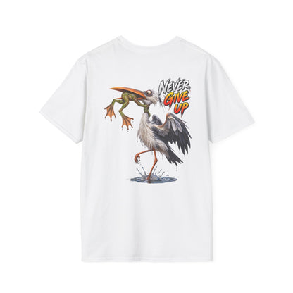 Never Give Up Stork & Frog T-Shirt