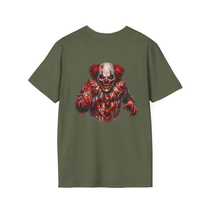 Horror Clown Bear T-Shirt— Creepy Bloodied Teddy Graphic T-Shirt - Personalized