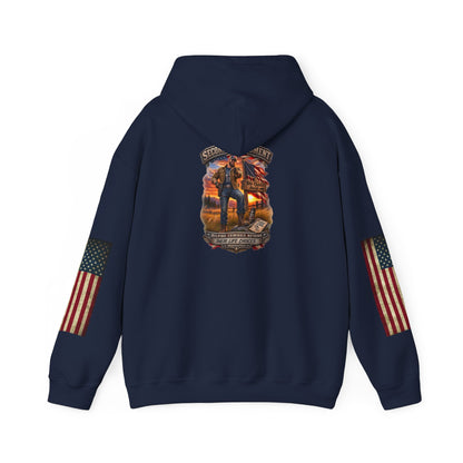 Veteran Tribute Hoodie — American Flag Sleeve Patriotic Military Hoodie