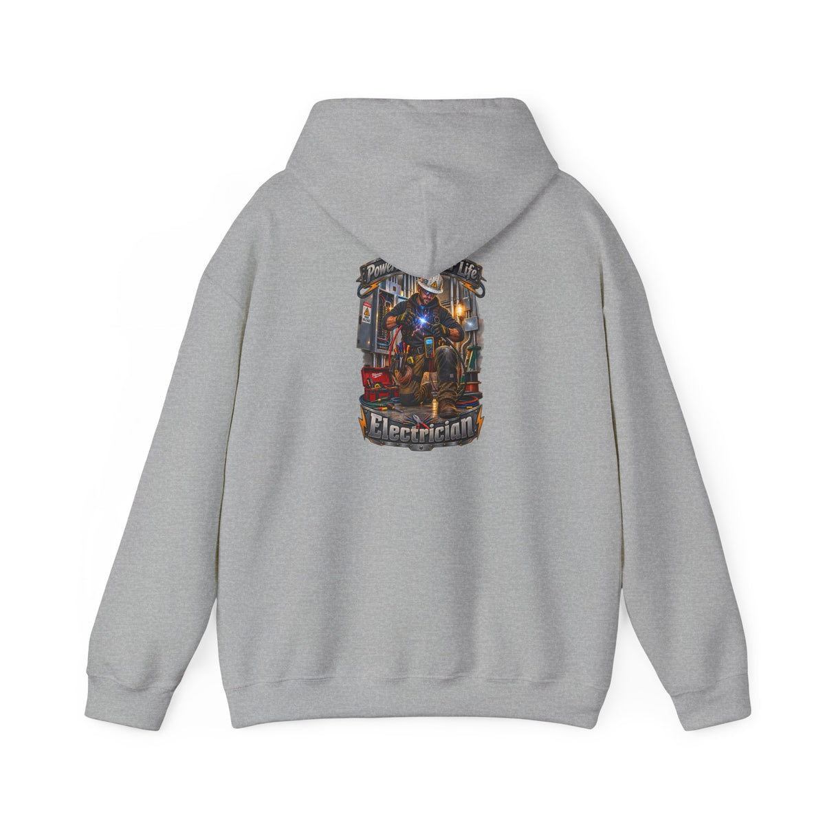 Electrician Crewneck Hoodie — 'Powering Up Your Life' Tradesman Gift
