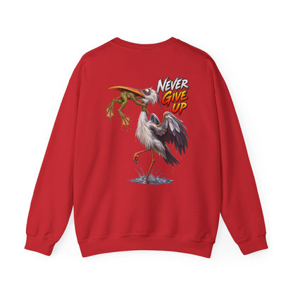 Never Give Up Stork & Frog Crewneck Sweatshirt - Personalized