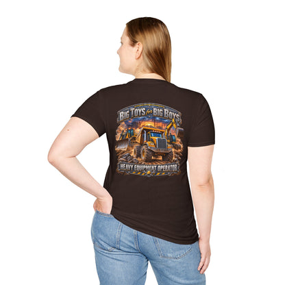 Heavy Equipment Operator T-Shirt — "Big Toys for Big Boys" Construction Truck Graphic