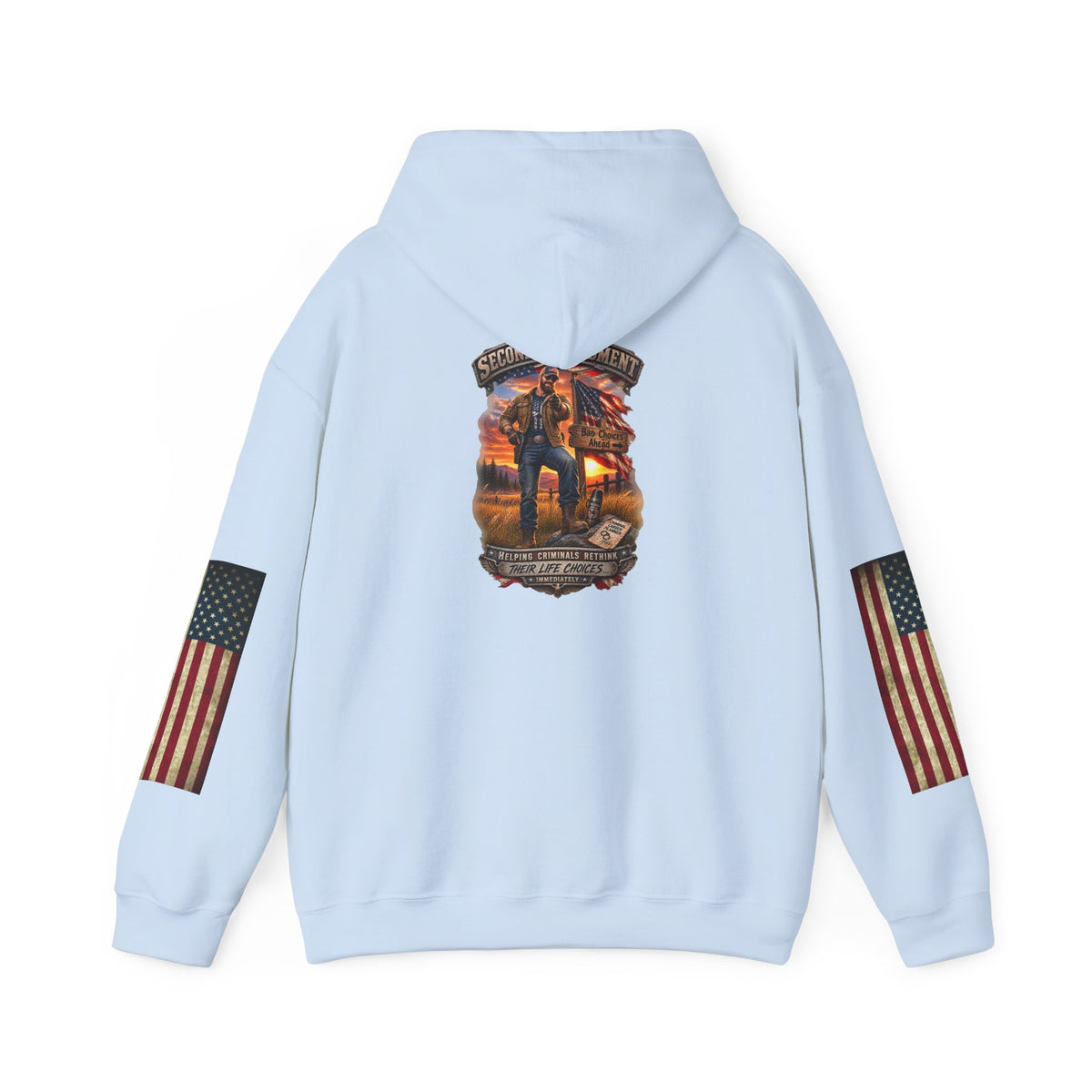 Veteran Tribute Hoodie — American Flag Sleeve Patriotic Military Hoodie