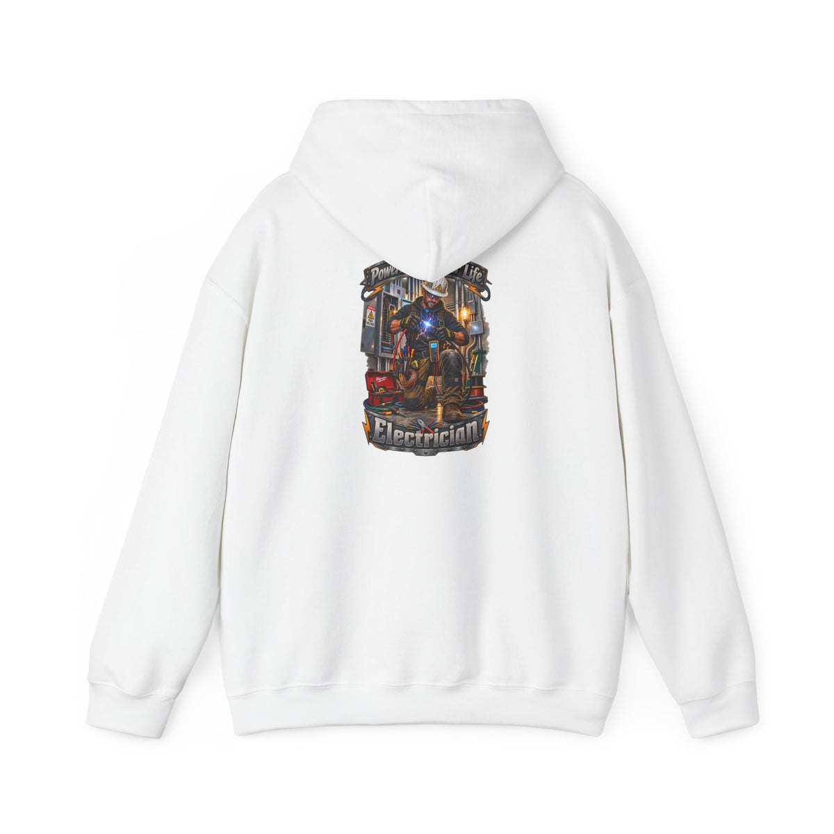 Electrician Crewneck Hoodie — 'Powering Up Your Life' Tradesman Gift