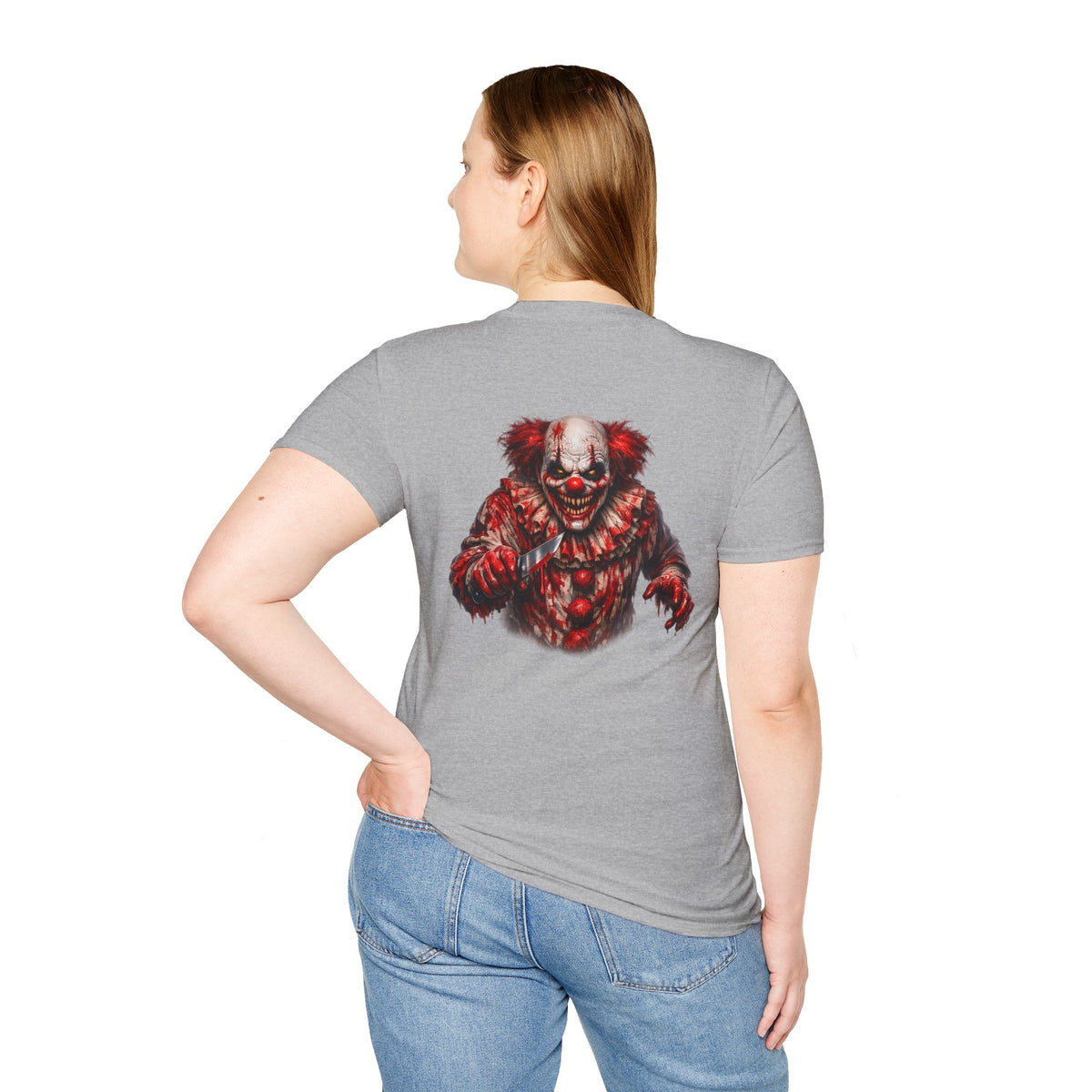 Horror Clown Bear T-Shirt— Creepy Bloodied Teddy Graphic T-Shirt