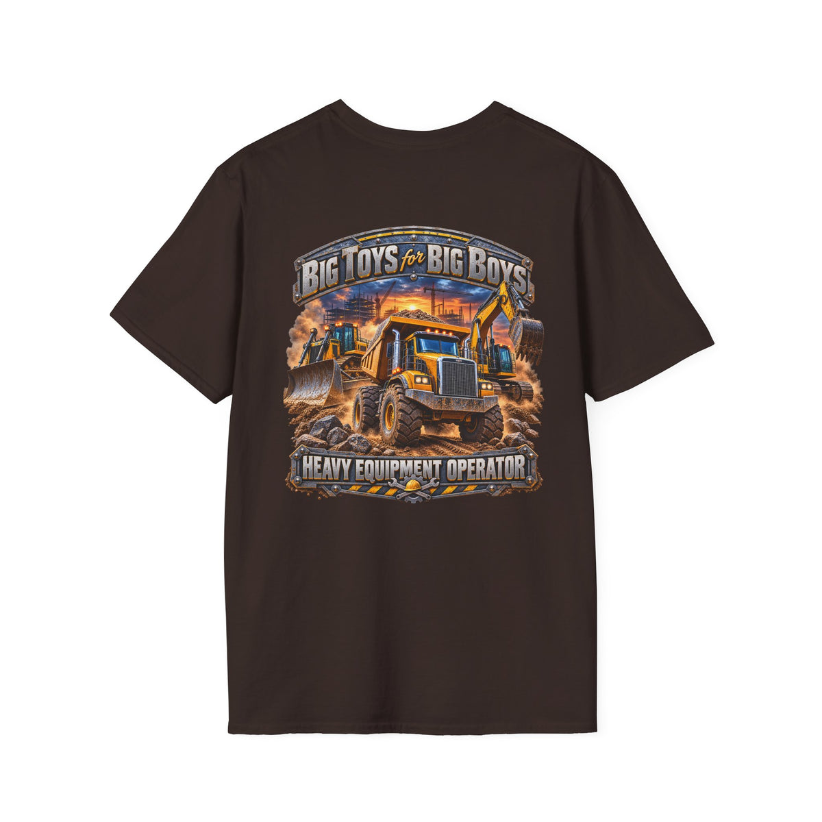 Heavy Equipment Operator T-Shirt — "Big Toys for Big Boys" Construction Truck Graphic - Personalized