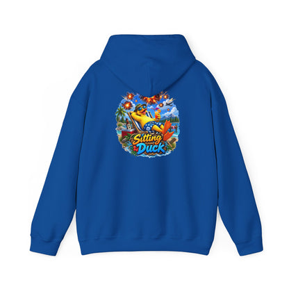 Sitting Duck Graphic Hoodie – Colorful Tropical Duck Illustration - Personalized