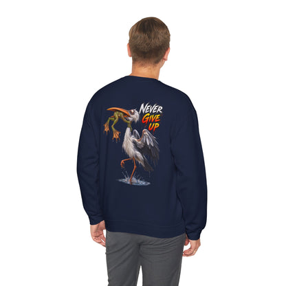 Never Give Up Stork & Frog Crewneck Sweatshirt