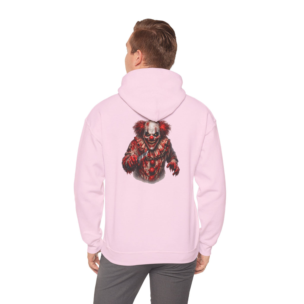 Horror Clown Bear Hoodie — Creepy Bloodied Teddy Graphic Sweatshirt - Personalized