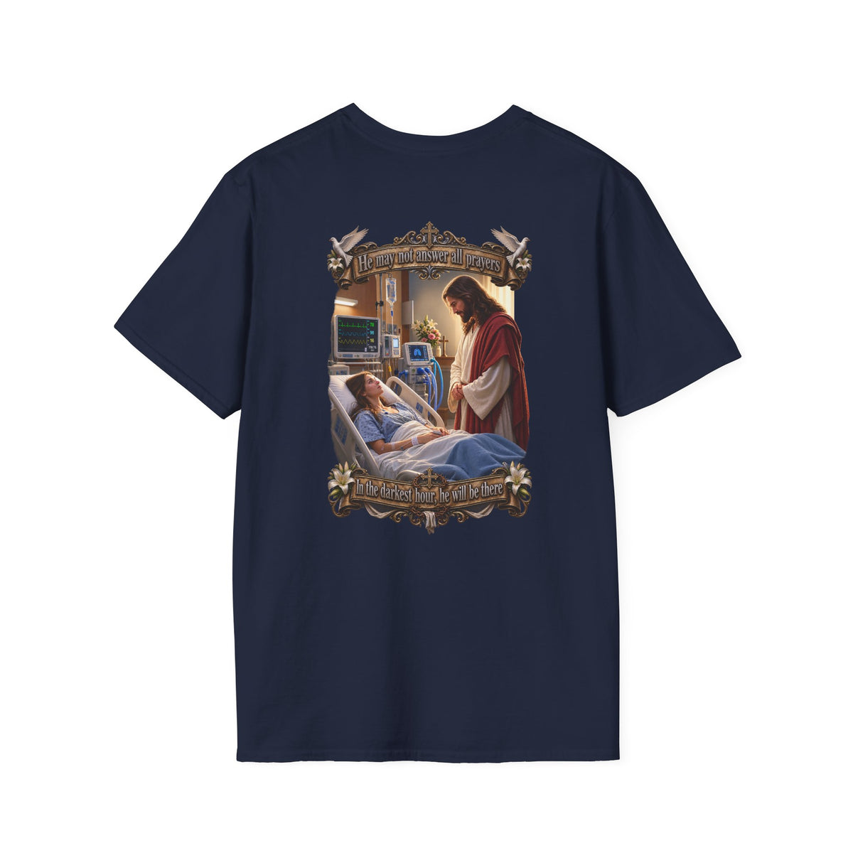 Religious Prayer T-Shirt – Comforting Hospital Scene Pullover