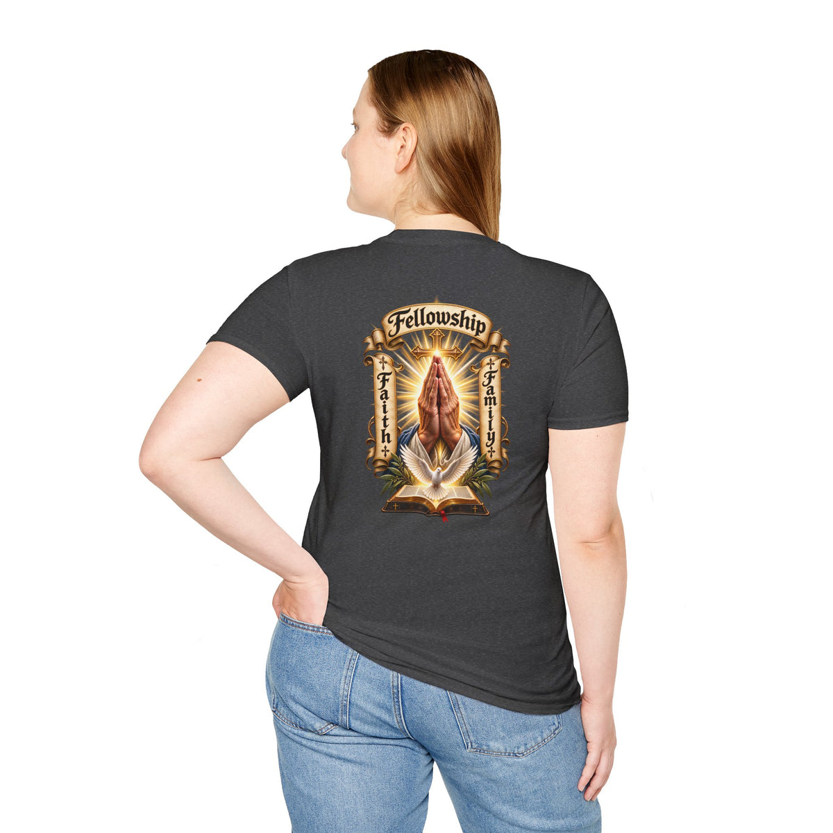 Prayer Hands T-Shirt — Vintage Sacred Heart Religious T-Shirt