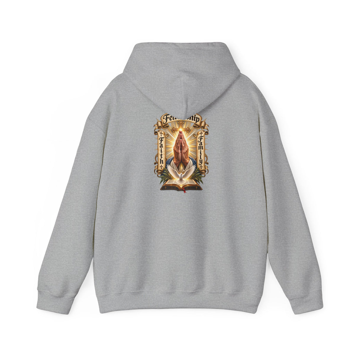 Prayer Hands Hoodie — Vintage Sacred Heart Religious Hoodie - Personalized