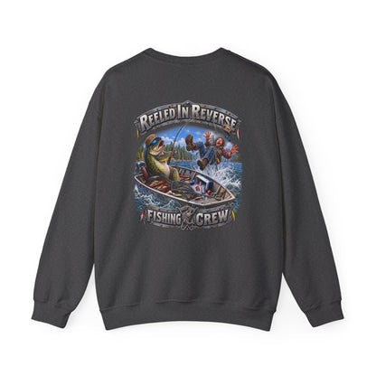 Fishing Crewneck Sweatshirt — "Reeled in Reverse" Graphic - Personalized